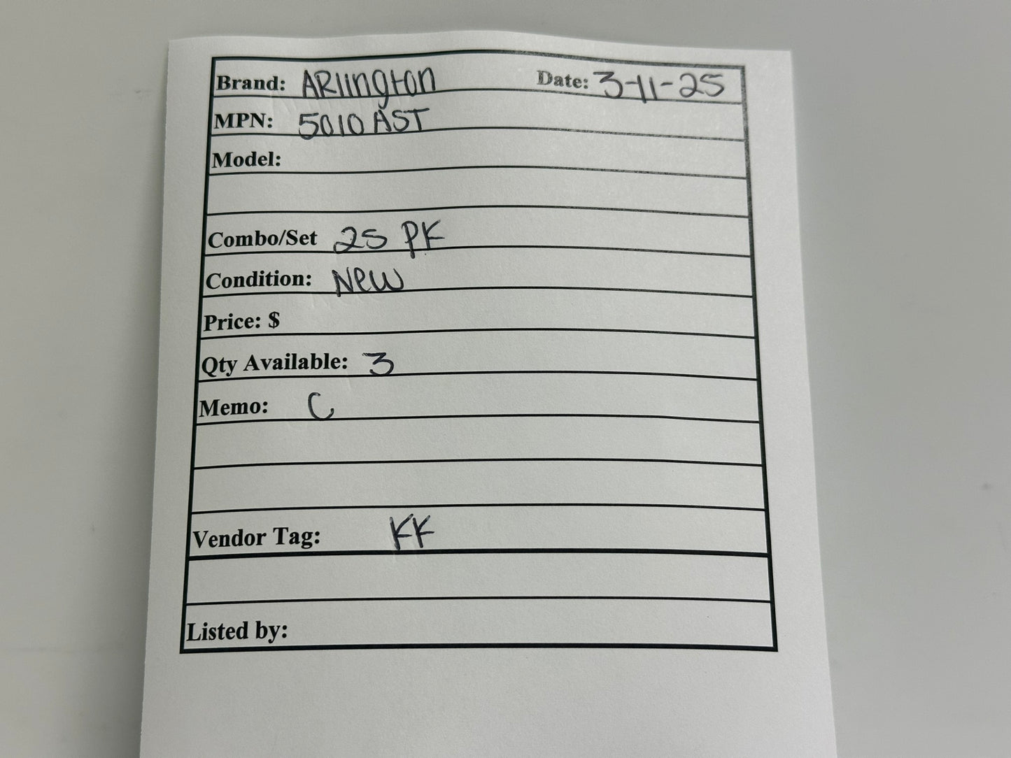 25 PK Arlington (5010AST) SNAP²IT 1/2" Connectors with Insulated Throat For AC, MCI