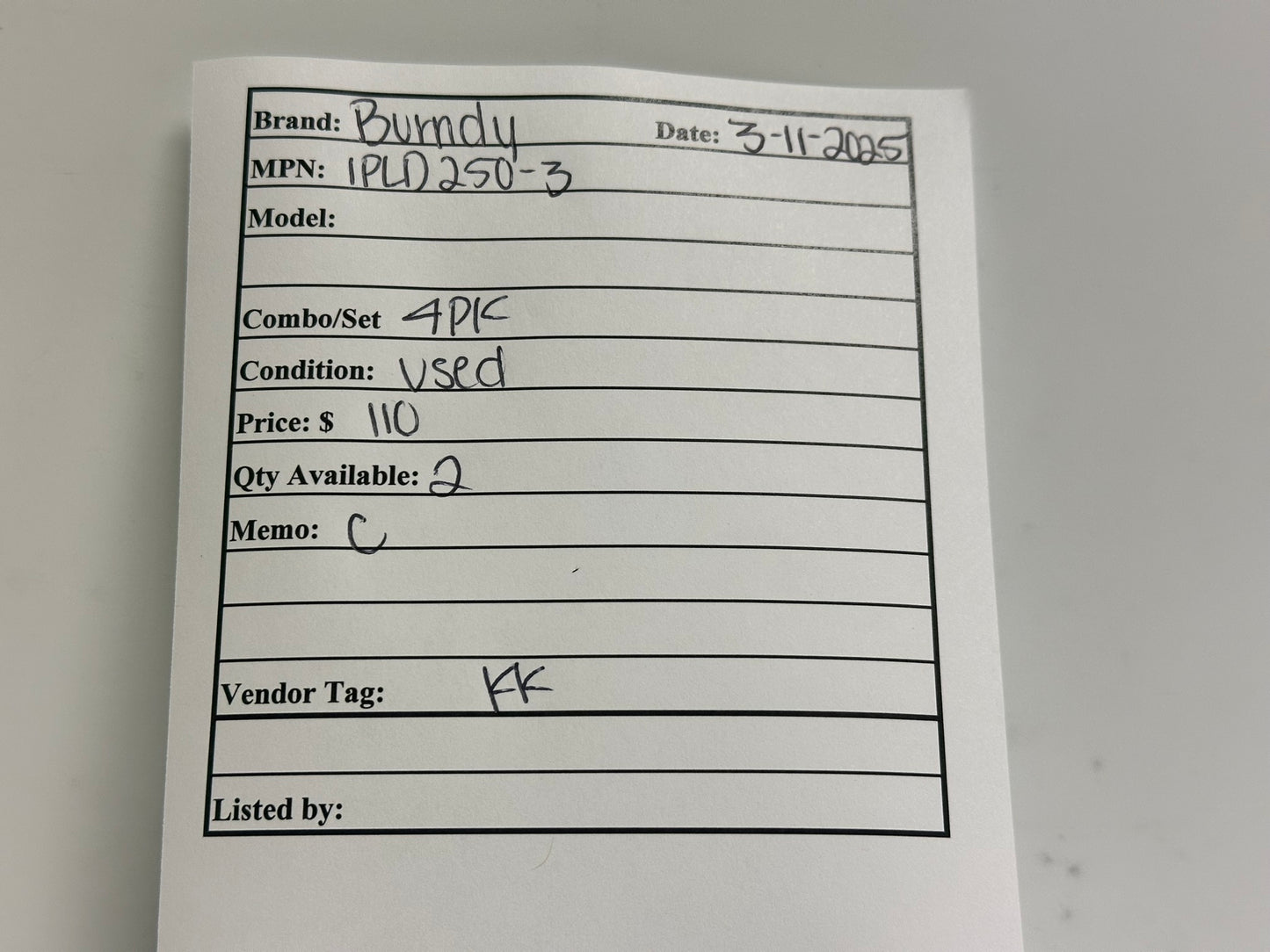 4 PK Burndy Used (1PLD250-3) UV Black Distribution Connectors 10AWG -250 kcmil