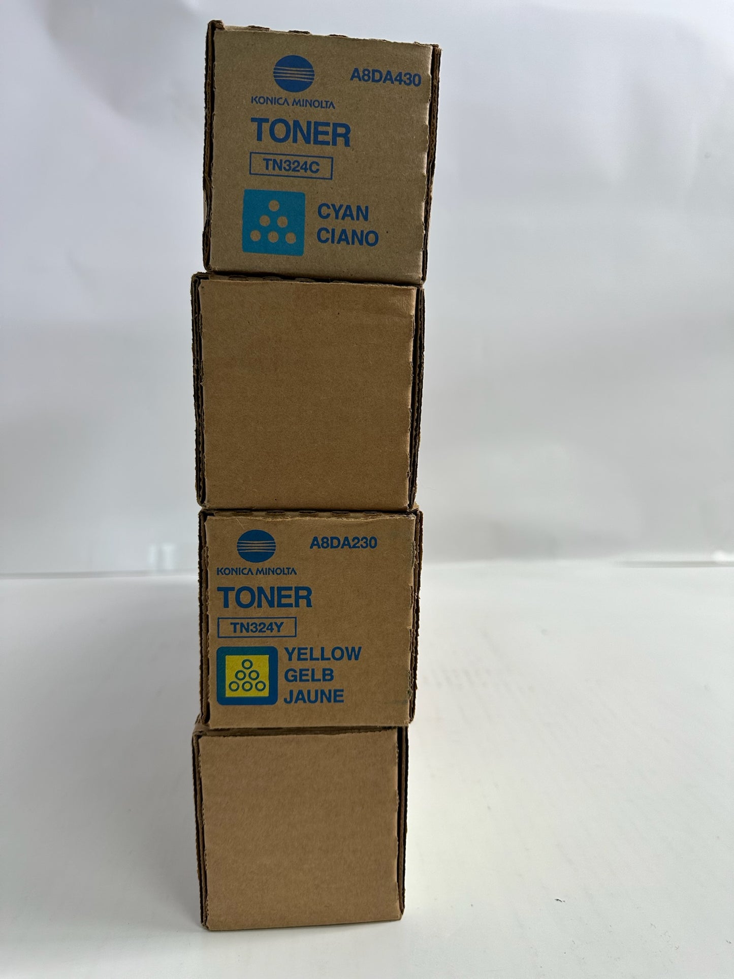 4 New Genuine Konica Bizhub C258,C308 CCYY Toners TN324(NO Black and Magenta)