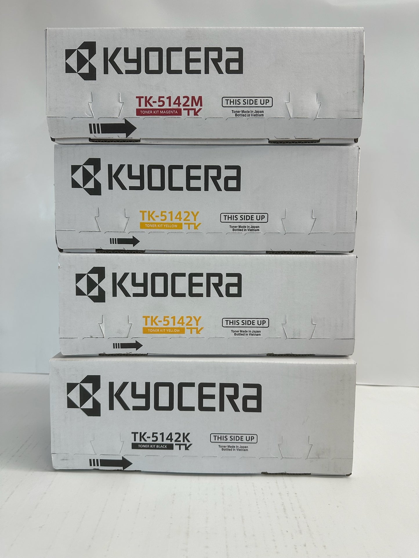 4 New Genuine Kyocera ECOSYS M6030cdn,M6530cdn,P6130cdn MYYK TK-5142 Toners