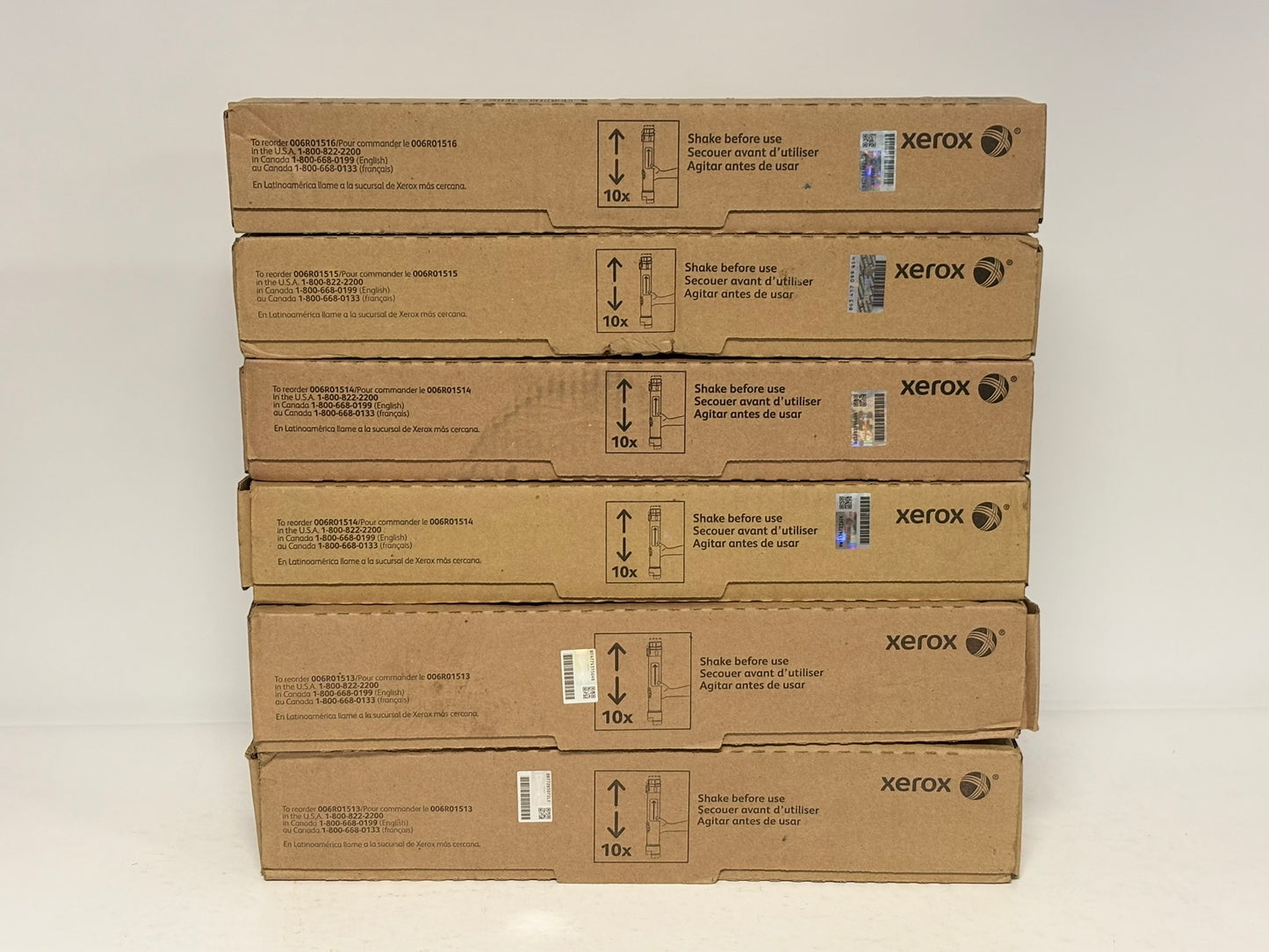 6 OEM Xerox WC7545,7830,7855i,7970 CMYYKK Toners 006R01513,1514,1515,1516