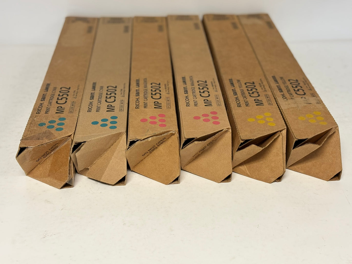 6 OEM Ricoh MPC5502,C5502A,C4502,4502A CCMMYY Toners 841752,841753,841754