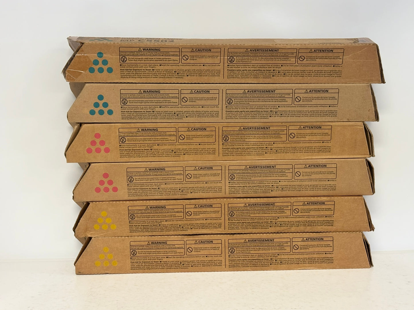6 OEM Ricoh MPC5502,C5502A,C4502,4502A CCMMYY Toners 841752,841753,841754