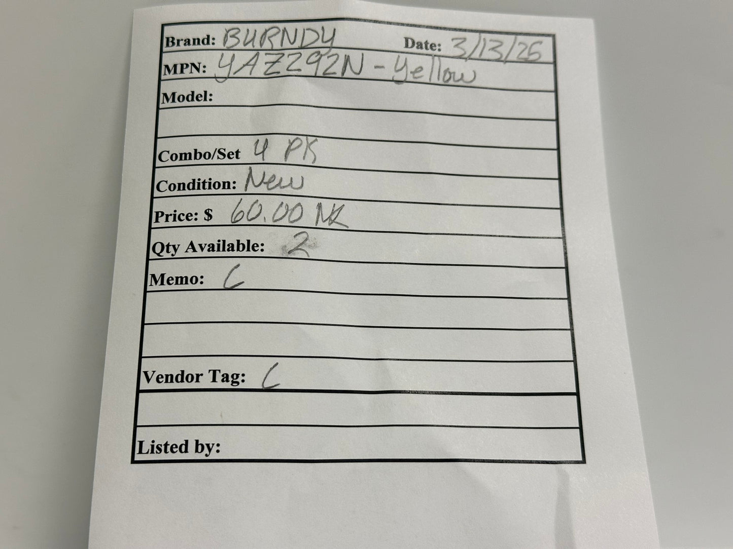 4 PK Burndy (YAZ292N) 1-3/4 Hole Spacing Compression Lug With Inspection Window Electro-Tin Plated