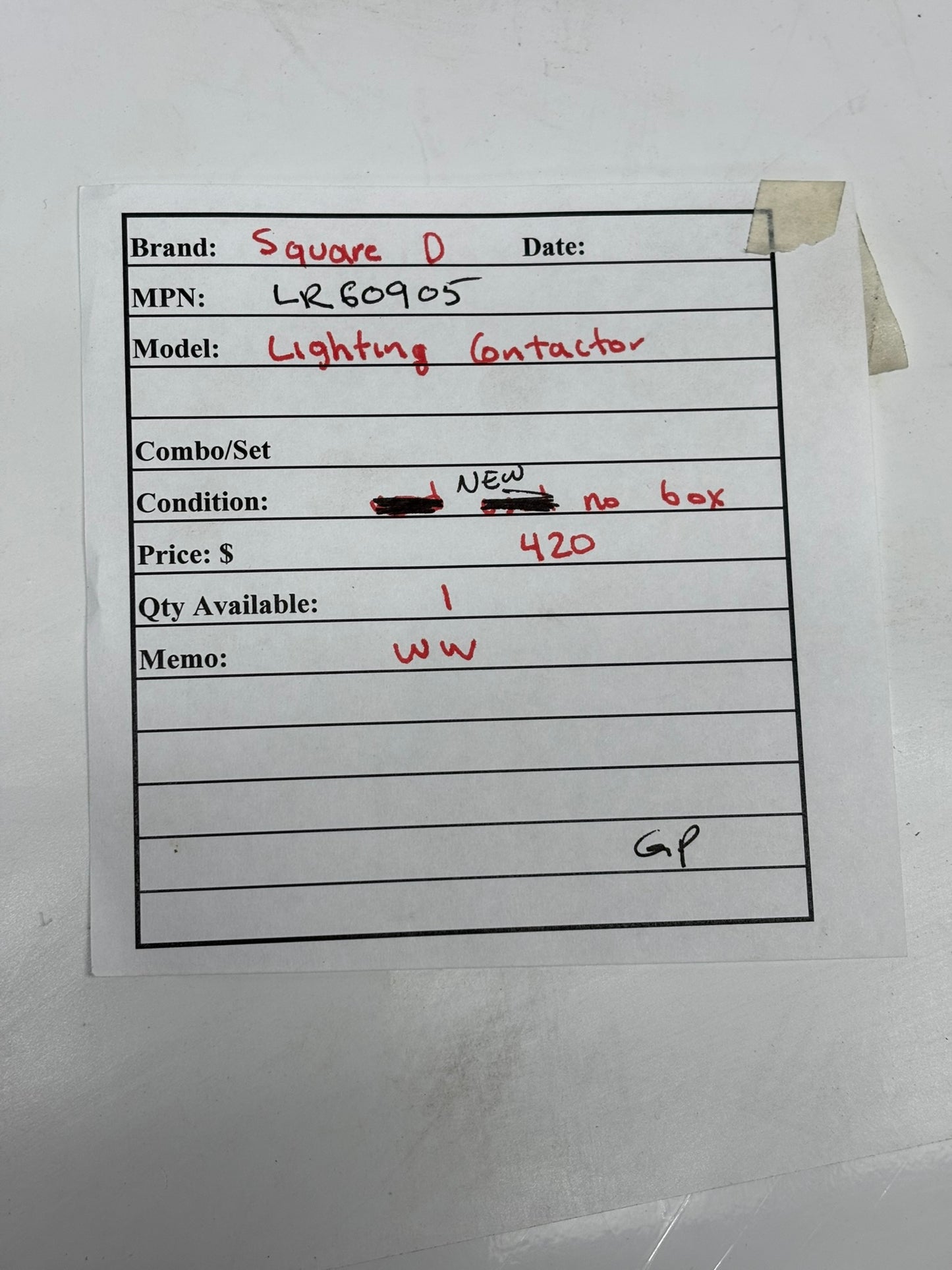 Square D LR60905 Multipole Lighting Contactor, 3-Poles, No Box