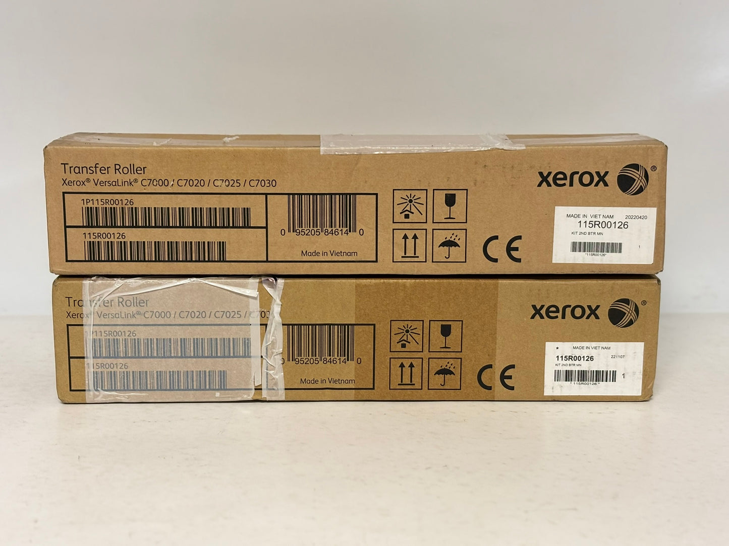 2 OEM Xerox VersaLink C7000N,C7025,C7030,C7120 Bias Transfer Roller 115R00126