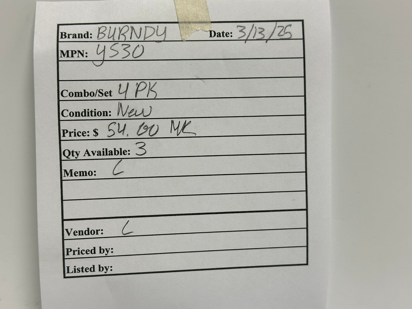 4 PK Burndy (Y530) 300 Compression Splice, 300 kcmil Cu Long Barrel 4.34" Splice Length