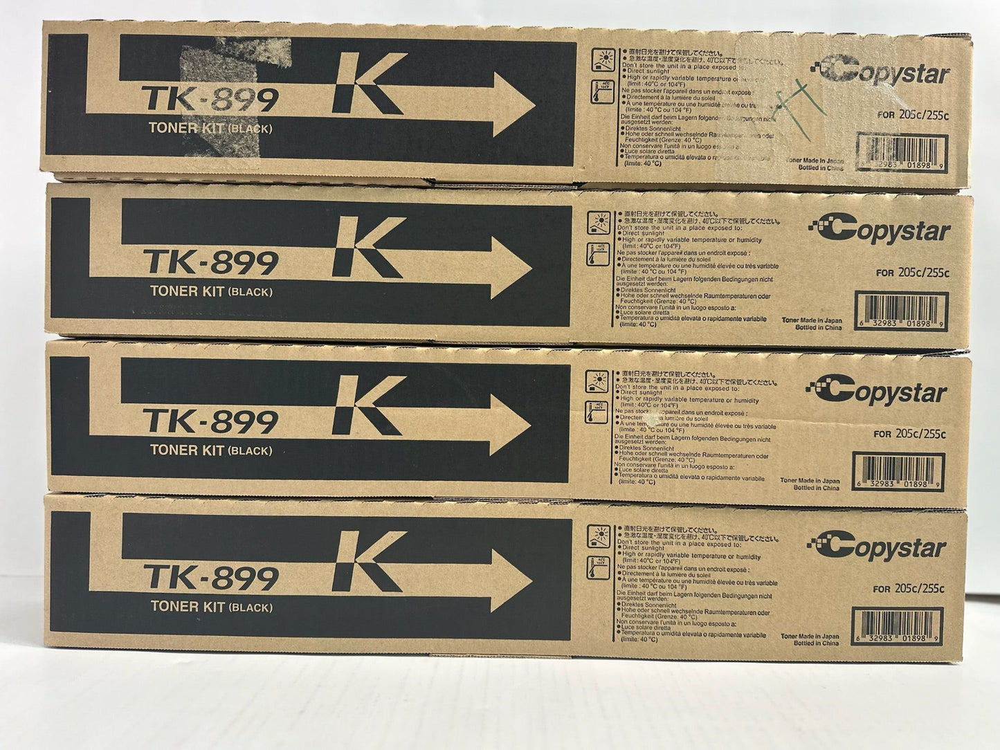 4 Genuine Kyocera TASKalfa 205c, 255c Black Toner Kit TK-899K, TK899 1T02K00CS0