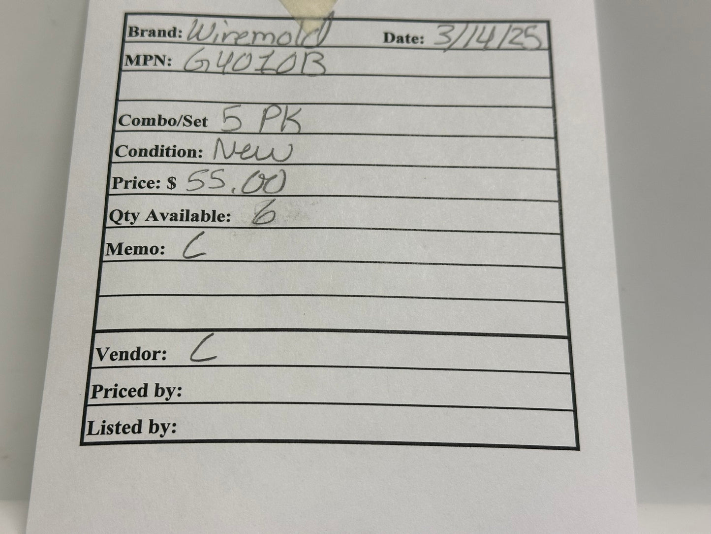 5 PK Legrand (G4010B) 4000 Raceway Surface Metal Blank End Fitting Gray