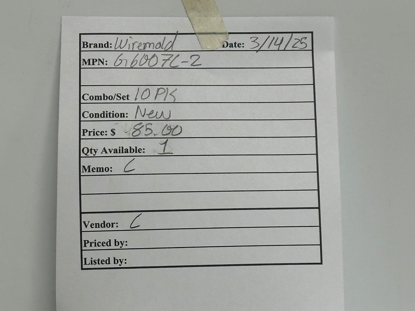 10 PK Wiremold (G6007C-2) Raceway Device Plate 2-Gang 6000 Gray