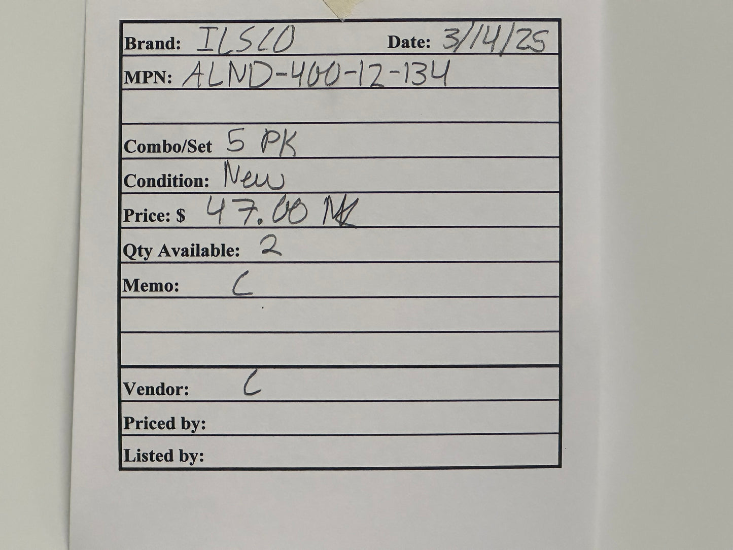 5 PK Ilsco (ALND-400-12-134) 1 3/4" Double Hole No Window Compression Connector