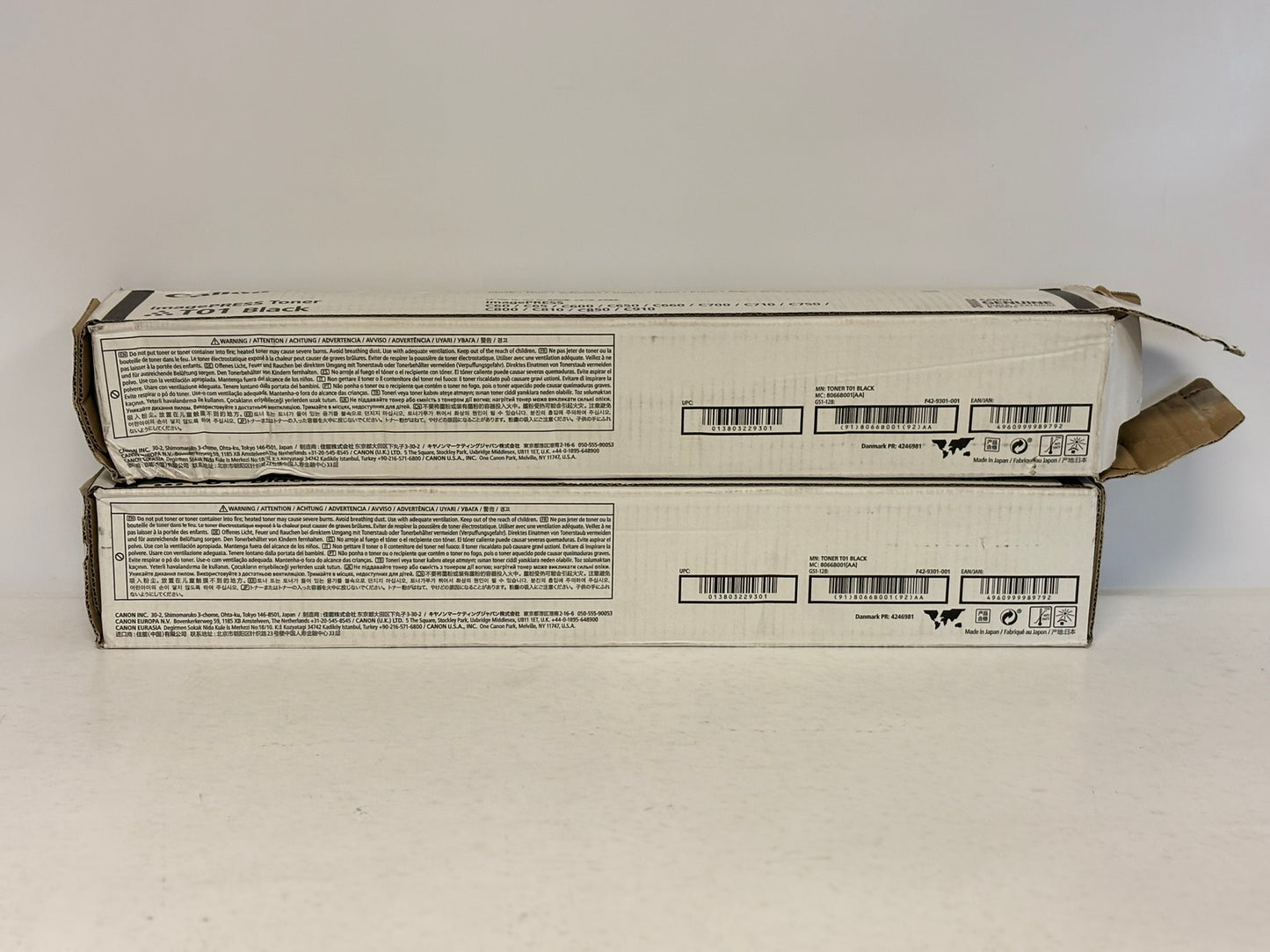2 Genuine Canon iPRESS C60,C65,C600,C650,C660 Black Toners T01K, 8066B001AA