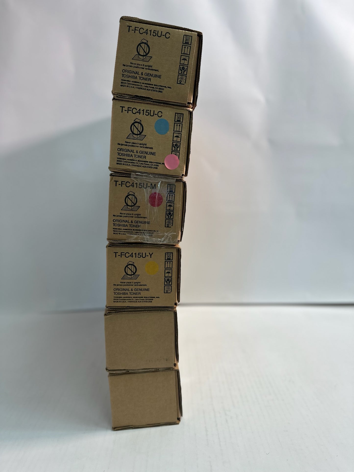 6 New Genuine Toshiba E Studio 2515AC,3015AC CMY Toners T-FC415U (No Black)