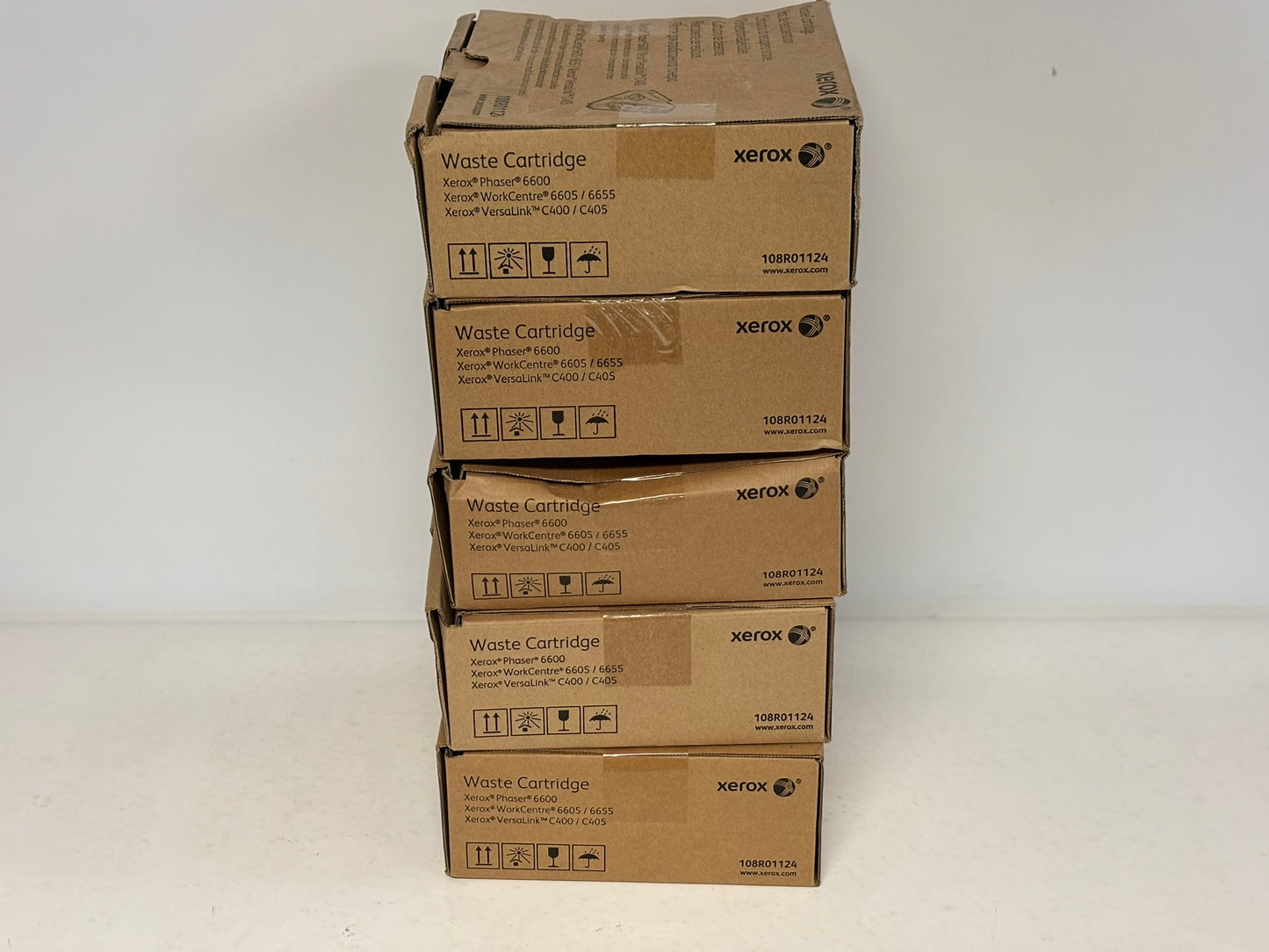 5 OEM Xerox Phaser6600, VersaLinkC400, C405, WC6605 Waste Cartridges 108R01124