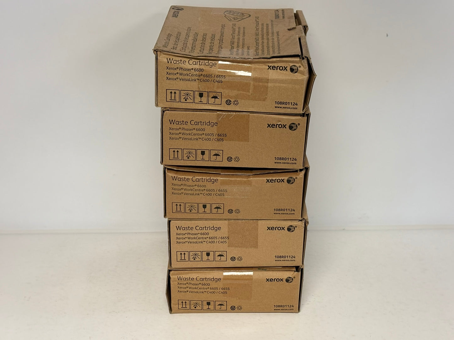 5 OEM Xerox Phaser6600, VersaLinkC400, C405, WC6605 Waste Cartridges 108R01124