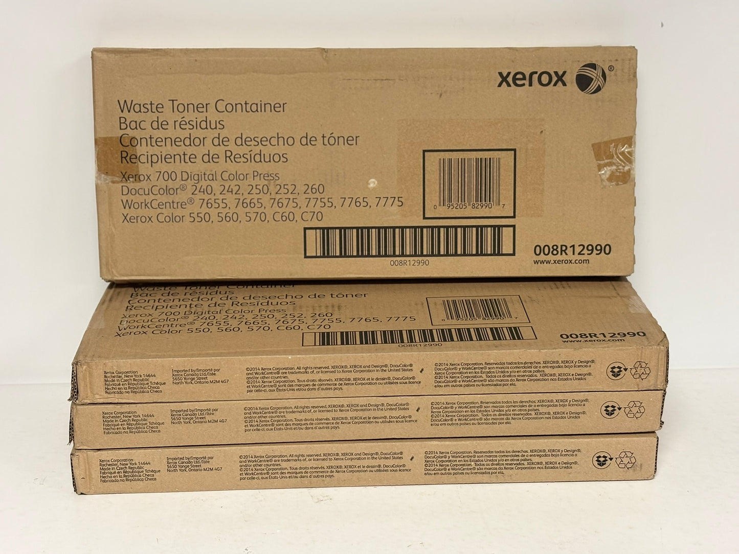 4 OEM Xerox WC7655,7665,7675,C550,560,C60,C70 Waste Toner Containers 008R12990