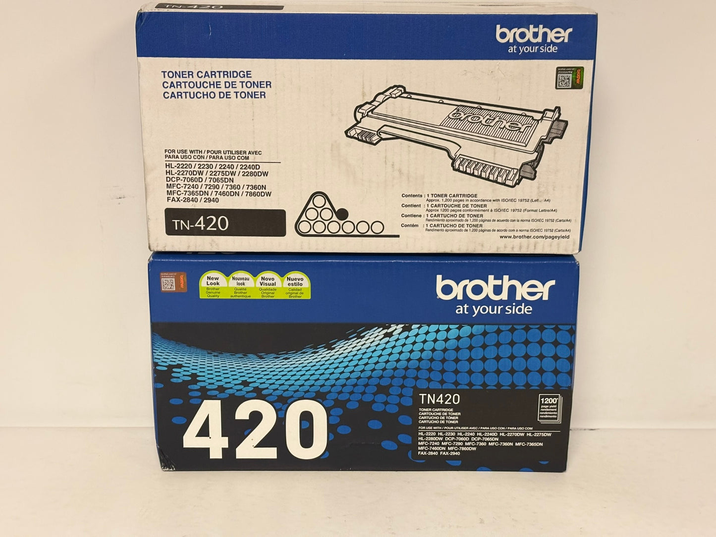 2 OEM Brother HL-2220,2230,2240,2270DW,2940 Black Toner Cartridges TN-420,TN420