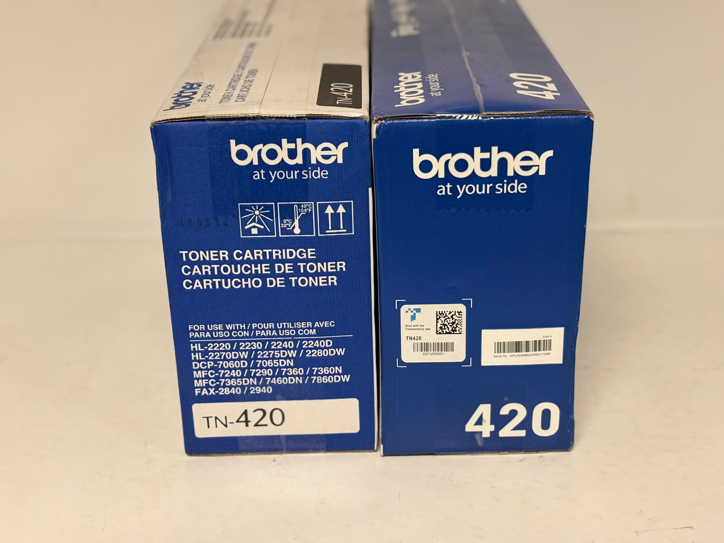 2 OEM Brother HL-2220,2230,2240,2270DW,2940 Black Toner Cartridges TN-420,TN420