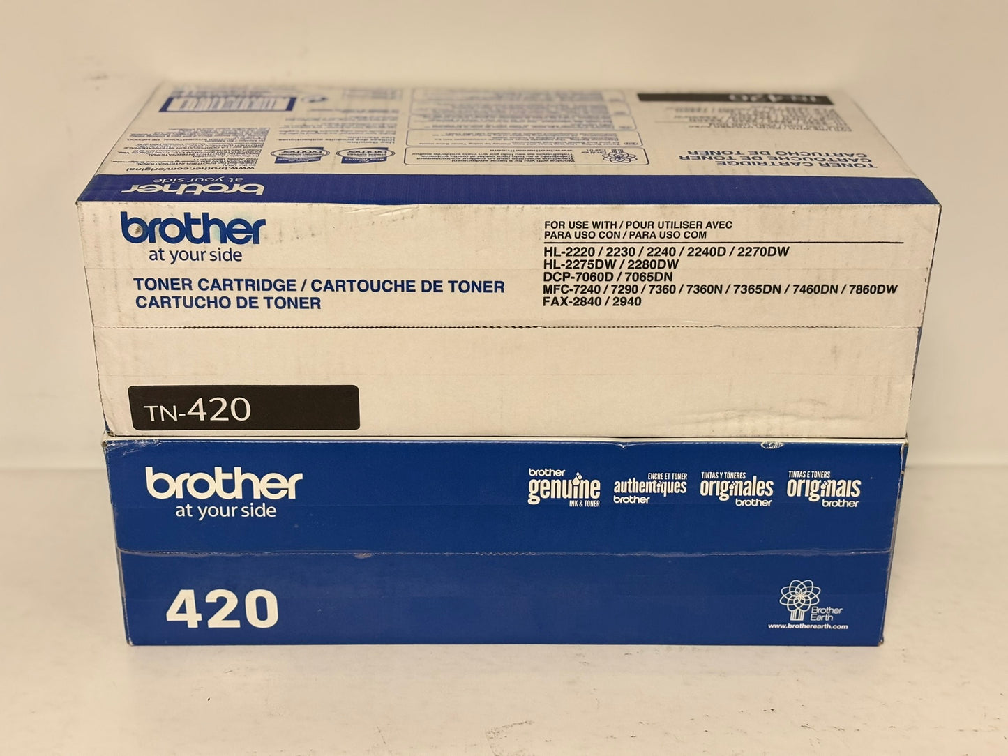 2 OEM Brother HL-2220,2230,2240,2270DW,2940 Black Toner Cartridges TN-420,TN420