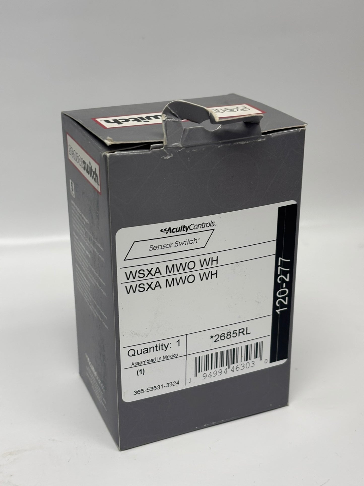 Acuity WSXA-MWO-WH Wall Switch Sensor, Multi-way Operation, 120-277 VAC