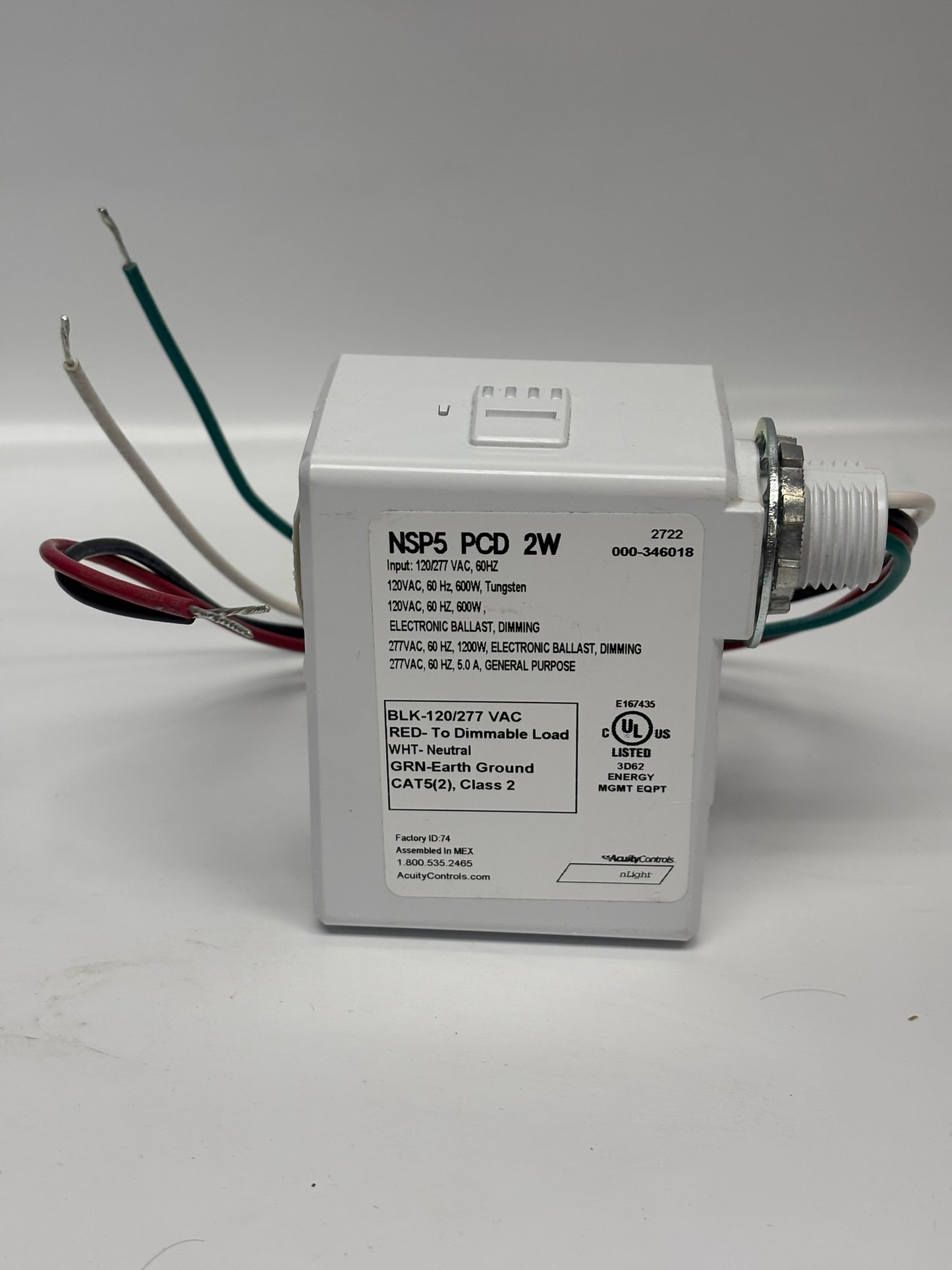 Acuity NSP5-PCD-2W SensorSwitch Dimmer Power/Relay Pack, 120/277/347 VAC