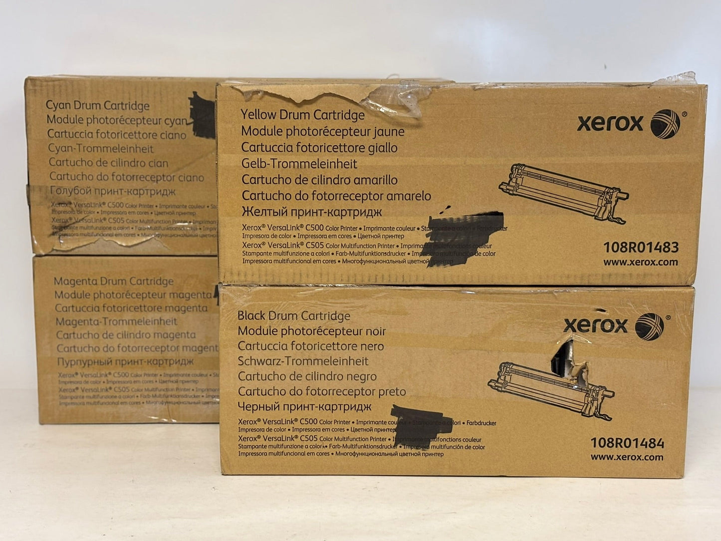 4 OEM Xerox VersaLink C500,C505 CMYK Drum Cartridges 108R01481,1482,1483,1484