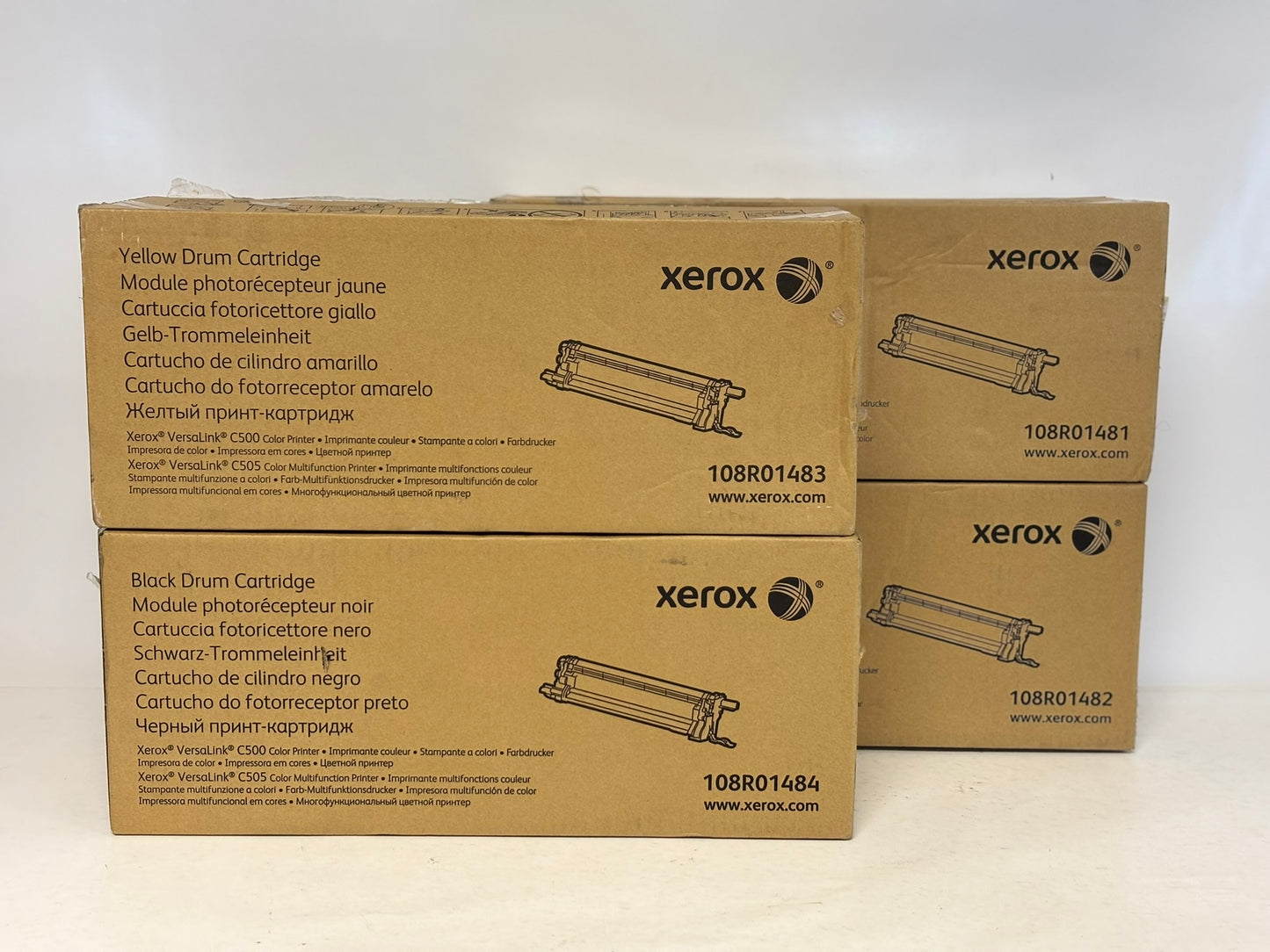 4 OEM Xerox VersaLink C500,C505 CMYK Drum Cartridges 108R01481,1482,1483,1484