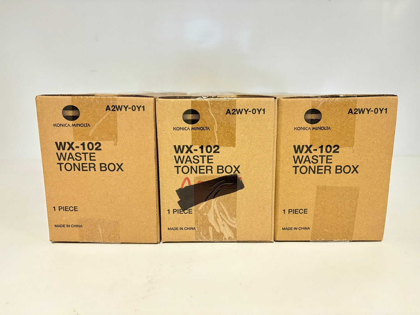 3 OEM Konica Minolta BH602,654,754,654e,758 Waste Toner Boxes WX-102, A2WY-0Y1
