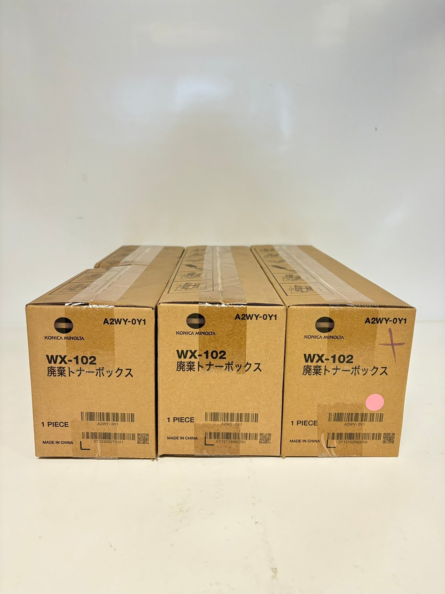3 OEM Konica Minolta BH602,654,754,654e,758 Waste Toner Boxes WX-102, A2WY-0Y1