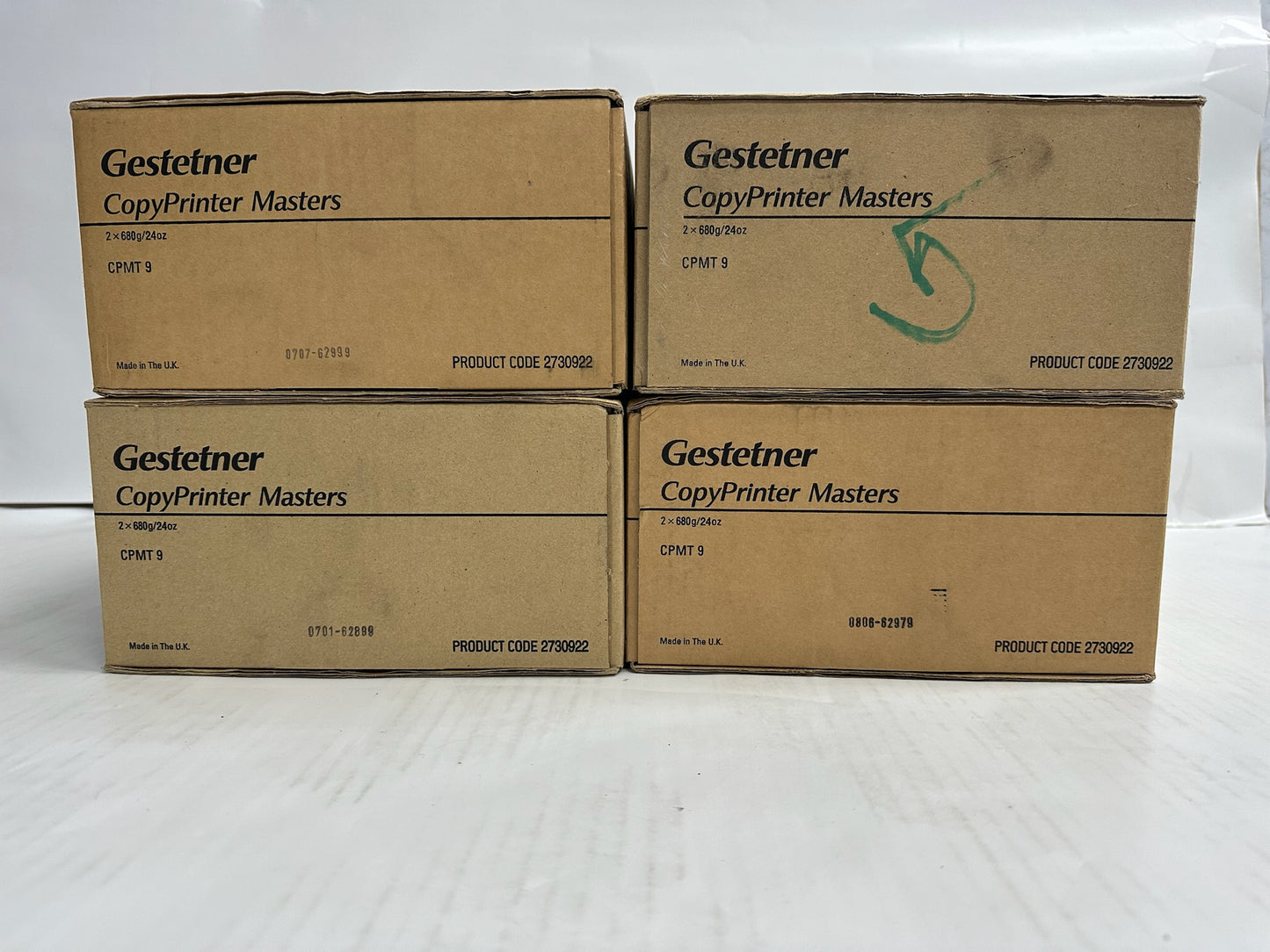 4 Gestetner 5315,5320,5325 CopyPrinter Masters CPMT9, 817510 (8 rolls in total)