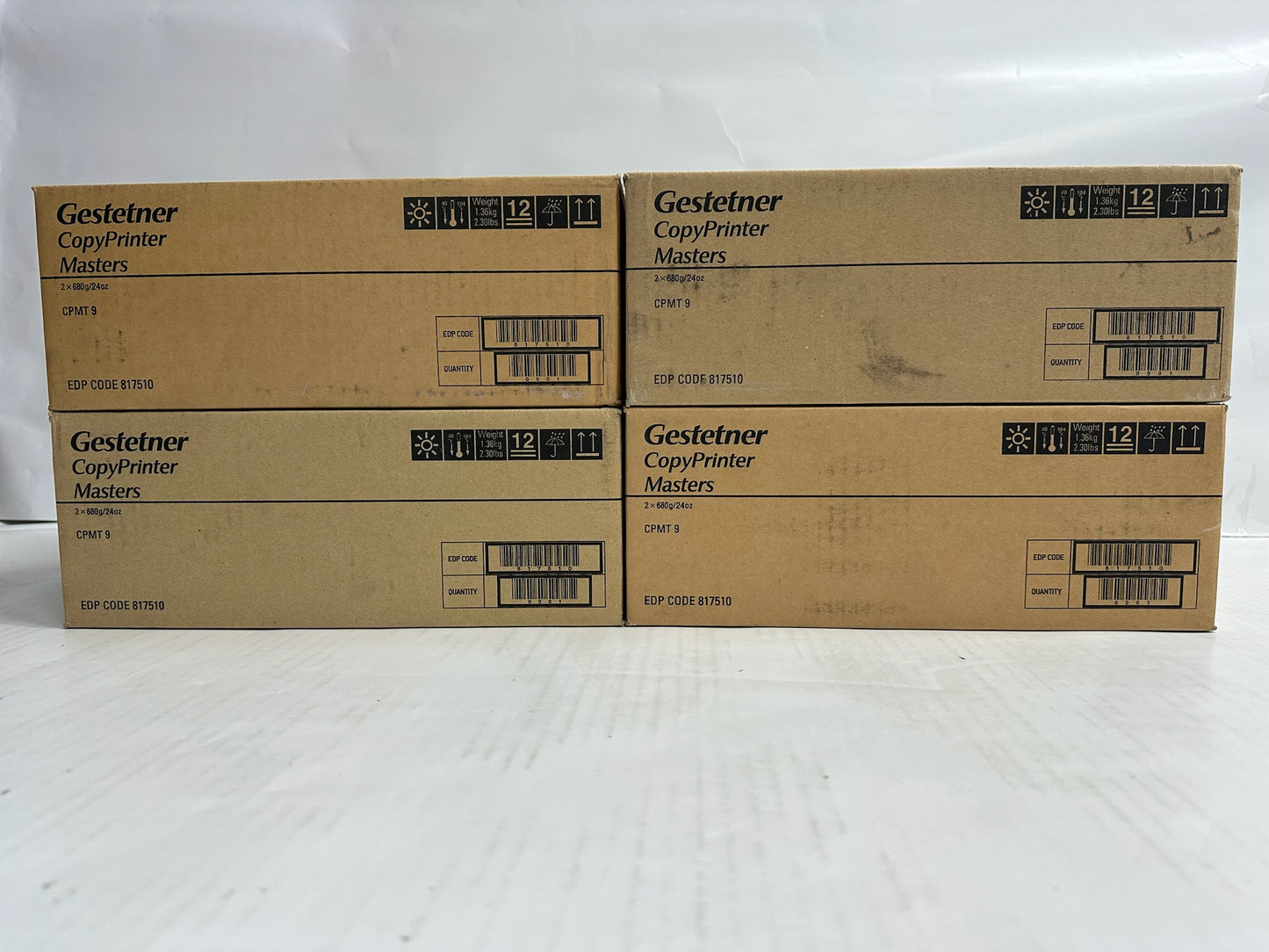 4 Gestetner 5315,5320,5325 CopyPrinter Masters CPMT9, 817510 (8 rolls in total)