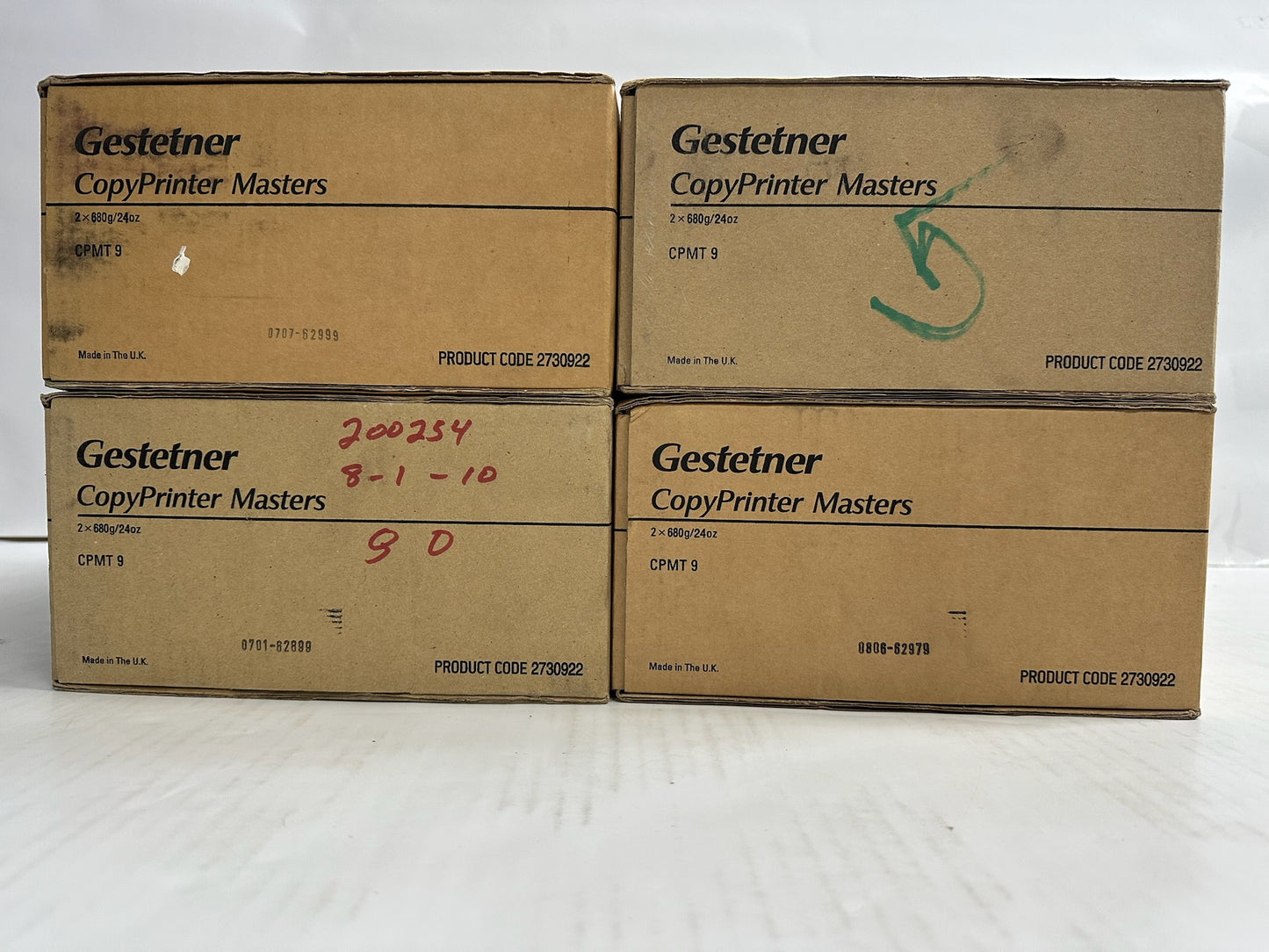 4 Gestetner 5315,5320,5325 CopyPrinter Masters CPMT9, 817510 (8 rolls in total)