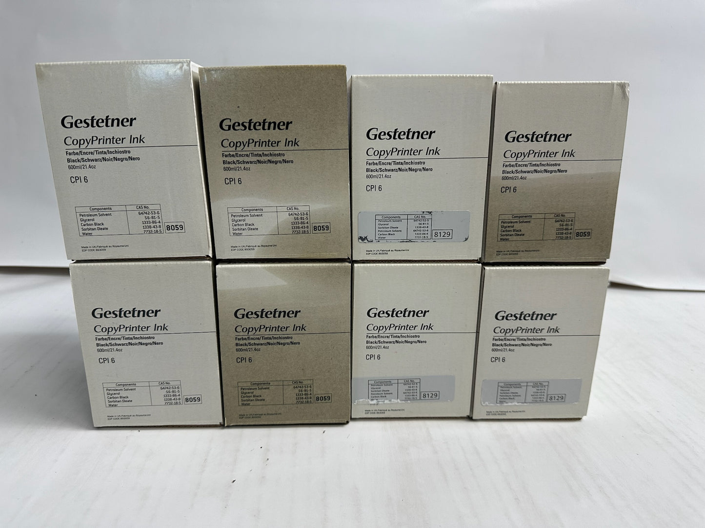 8 New Genuine Gestetner CP 5490, 5490+ Black Printer Inks CPI6 2420306 (893059)