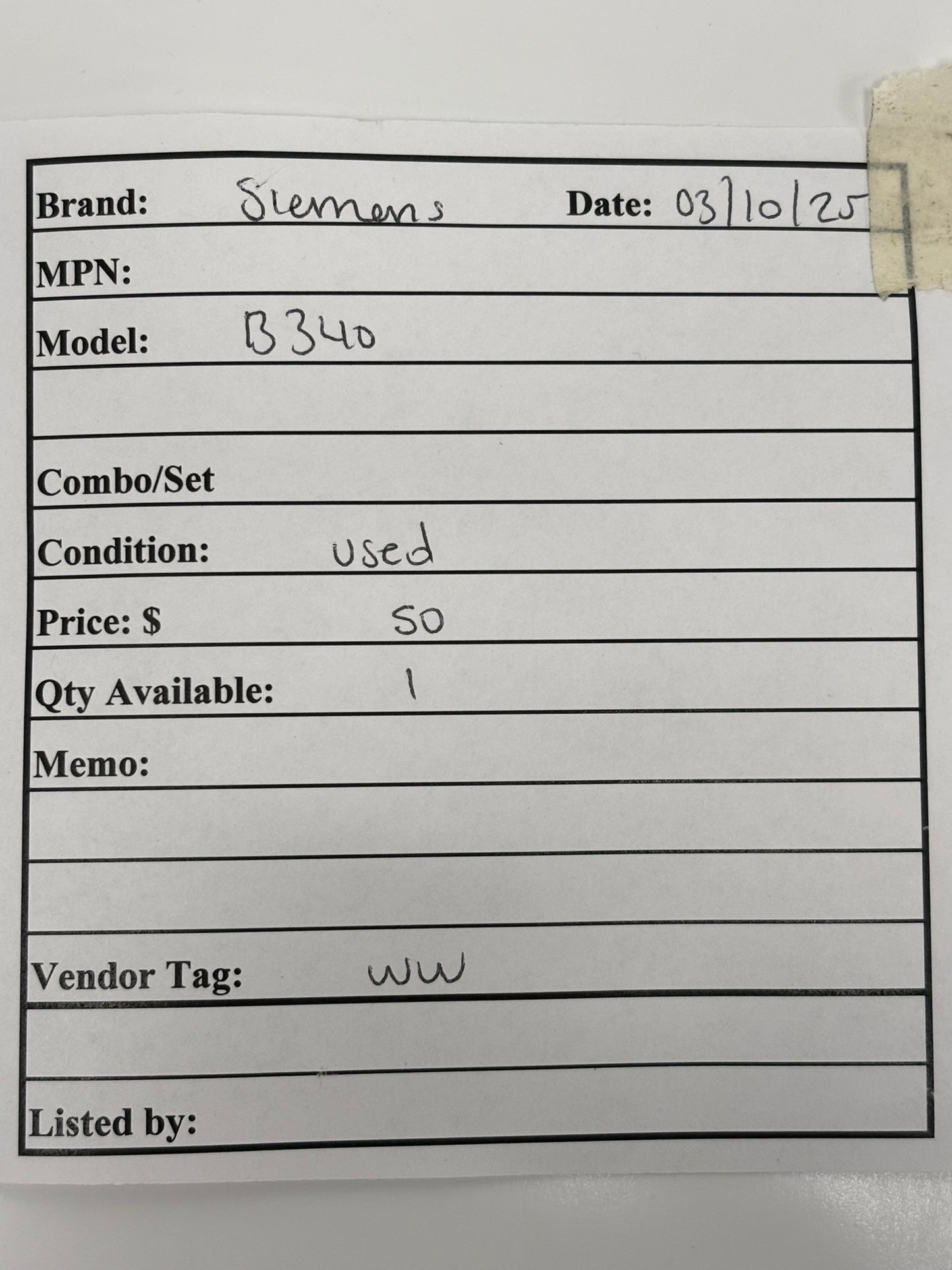 Siemens B340 40 Amp 3 Pole Bolt on Circuit Breaker 240 Volt BL Series