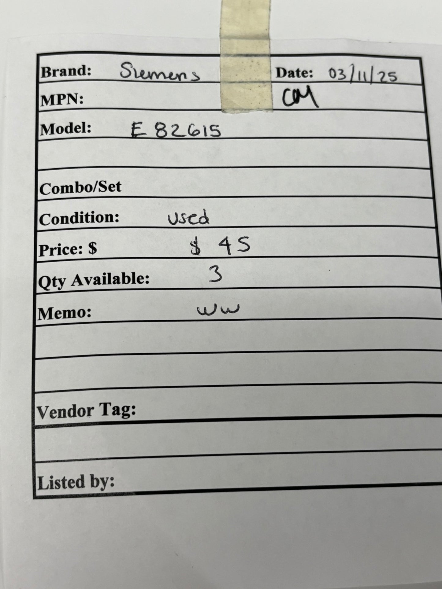 Siemens E82615 120/240V 2 Poles 20A Circuit Breaker