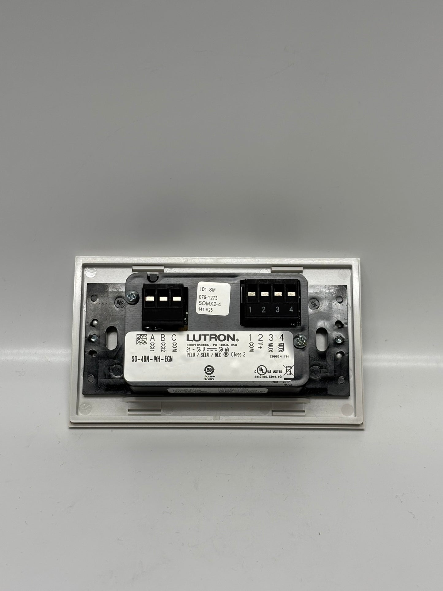 Lutron SO-4BN-WH-EGN seeTouch 4 Button Wallstation 24v