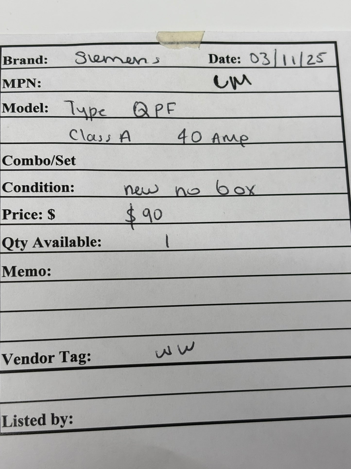 Siemens QF240A 40 Amp GFCI Circuit Breaker10kA120/240V 60 Hz