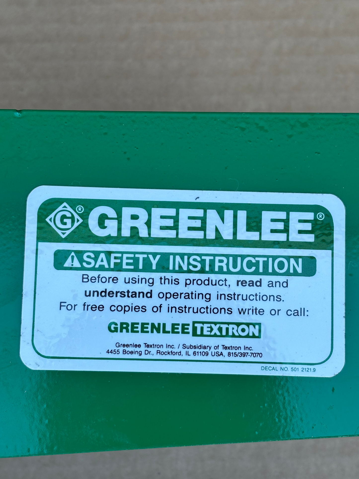 Greenlee 6501 High Capacity Force Gauge Tugger Rope Guidance System Portable Cable Puller