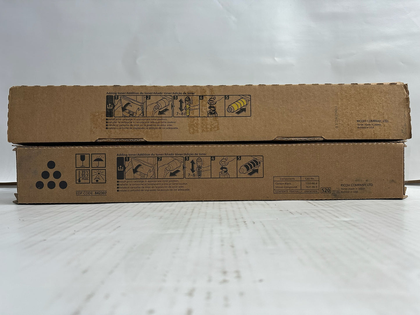 2 New Genuine Ricoh IM C2500H,IM C2000 Yellow and Black Toners 842307,842308