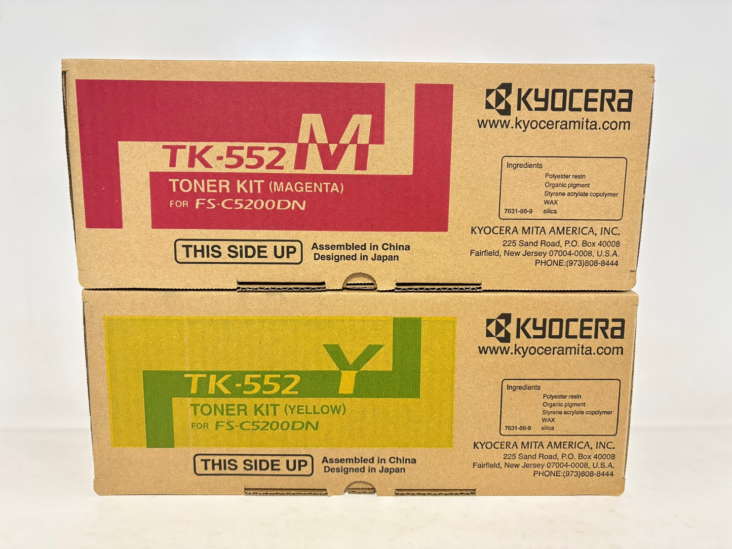 2 OEM Kyocera FS-C5200DN TK-552M, TK-552Y Toners 1T02HMBUS0001, 1T02HMAUS0001