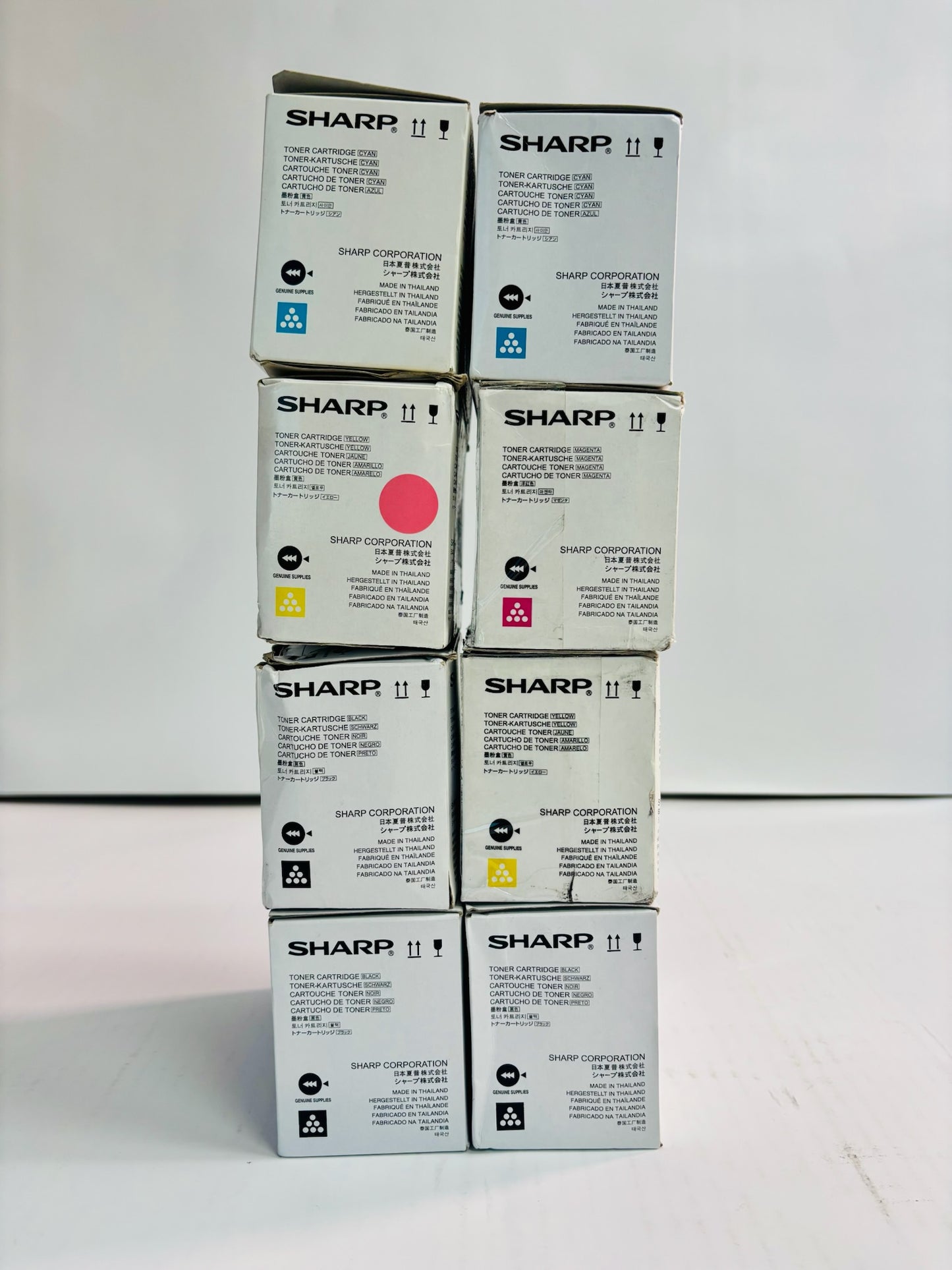 8 Genuine Sharp MX-C250,C300P,C300W CCMYYKKK Toners MX-C30NT