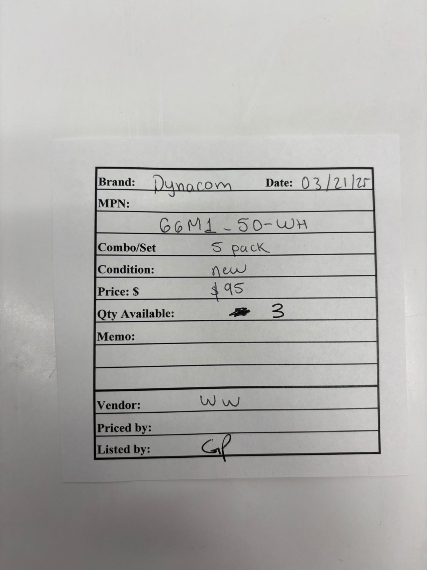 5-Pack Dynacom 66M1-50-WH 50 Pair Punch Down 66 Block w/ Hinged White Cover