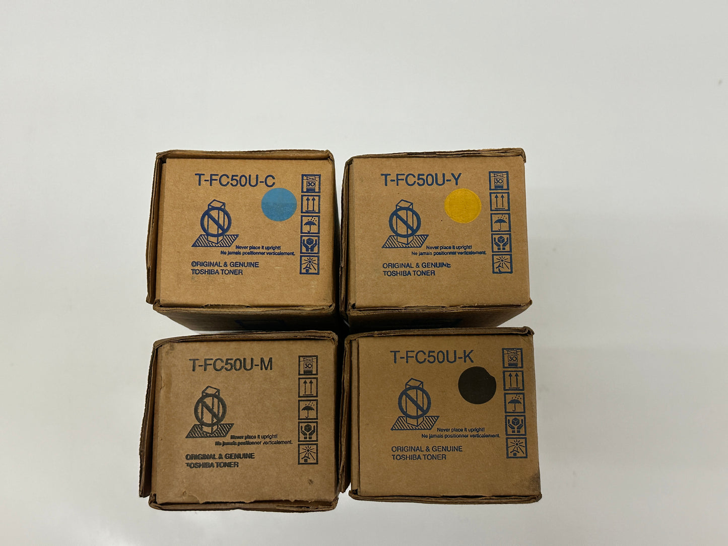 4 Genuine Toshiba eSTUDIO 2555C,3055C,C4555C,5055C T-FC50U CMYK Toner Cartridges
