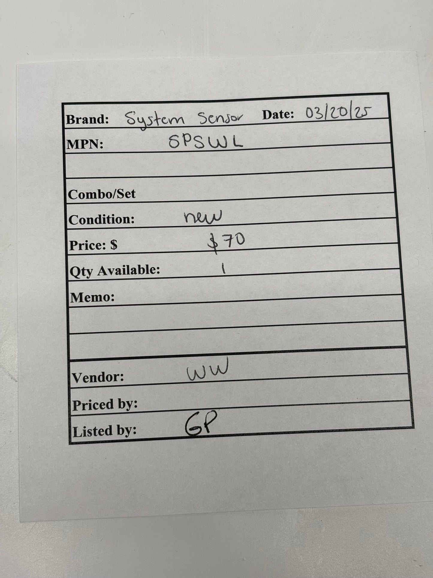 System Sensor SPSWL Speaker Strobe, Indoor, 25/70 Volt Speaker, 12/24 Volt Strobe
