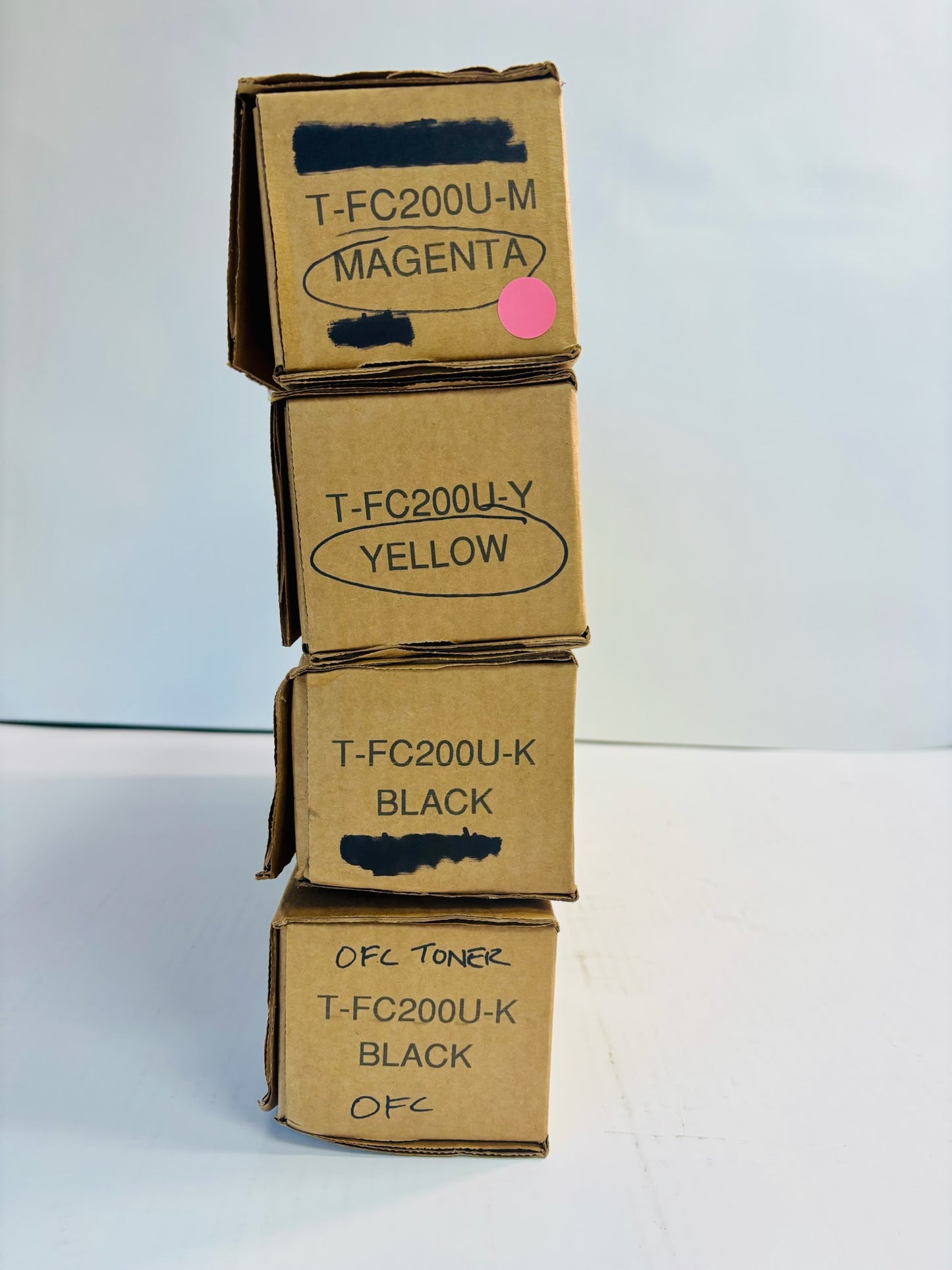 4 OEM Toshiba ESTUDIO 2000AC,2500AC Magenta, Yellow & Black Toner T-FC200U MYKK