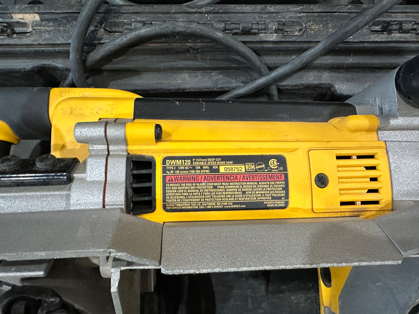 Dewalt 10 Amp Deep Cut Band Saw DWM120K 100-350 SPM (Saw Only)