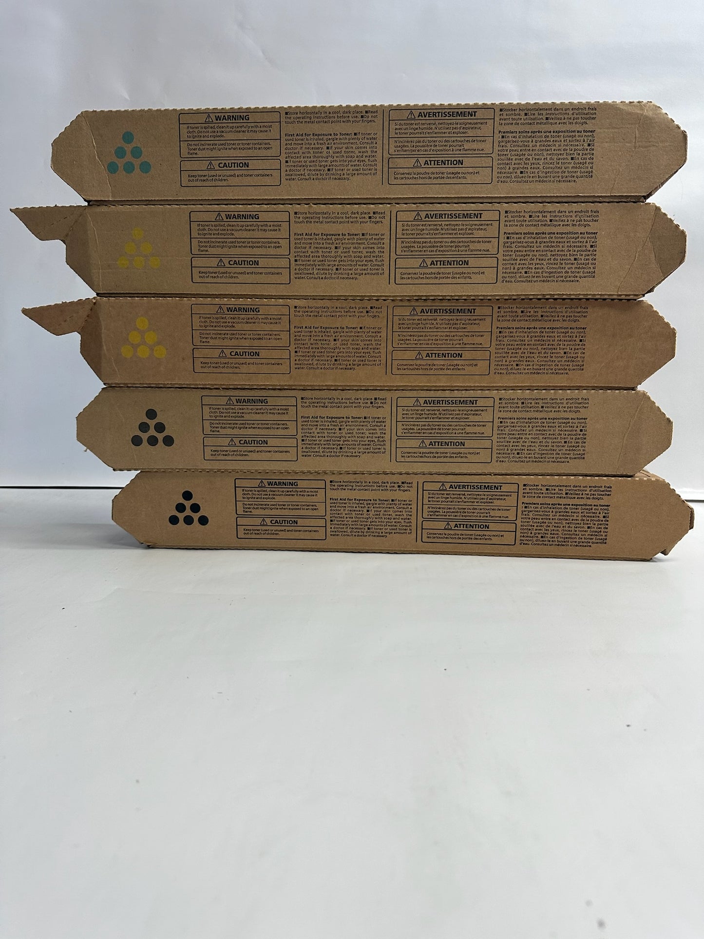 5 Genuine Ricoh MP C406,C306,C307, CYYKK Toners 842091,842092,842094 (No Mag.)