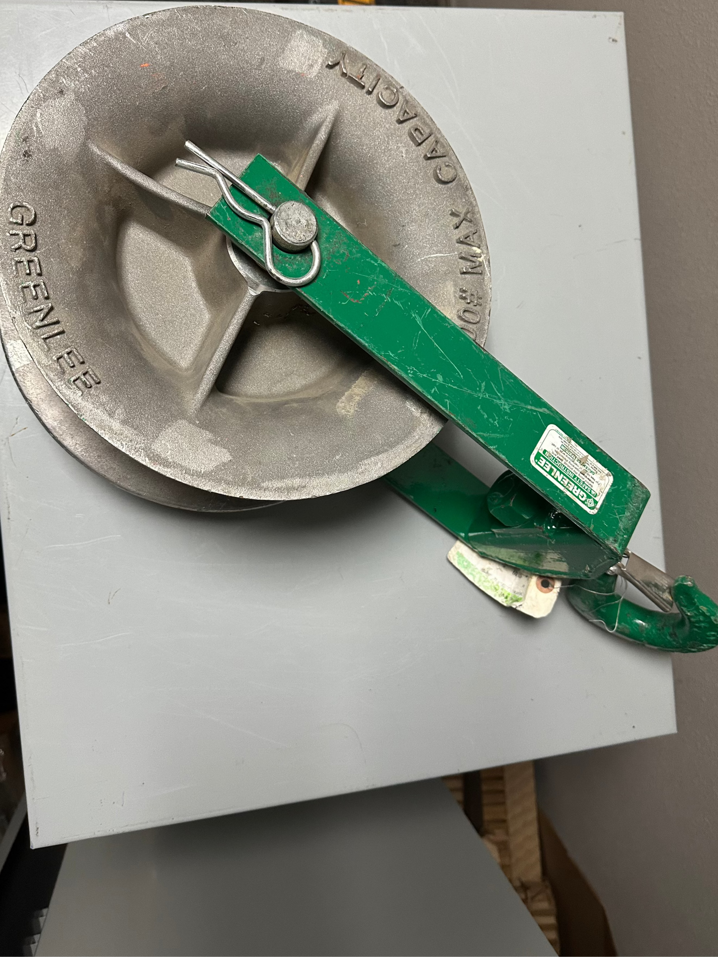 Greenlee 8012 12" O.D Steel Frame/Aluminum Cable Puller Hook Sheave Assembly