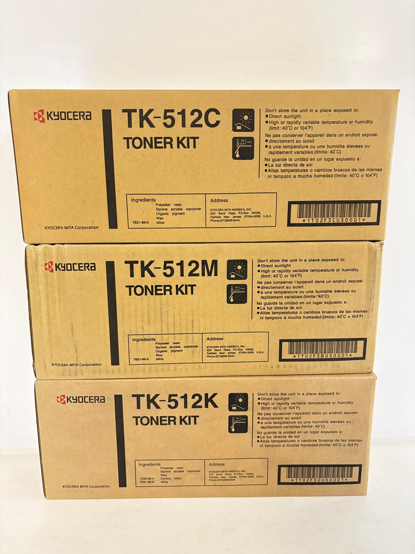 3 OEM Kyocera TK-512 Ecosys C5020, C5030 CMK Toner 1T02F3CUS0001,3BUS0001,30US0001