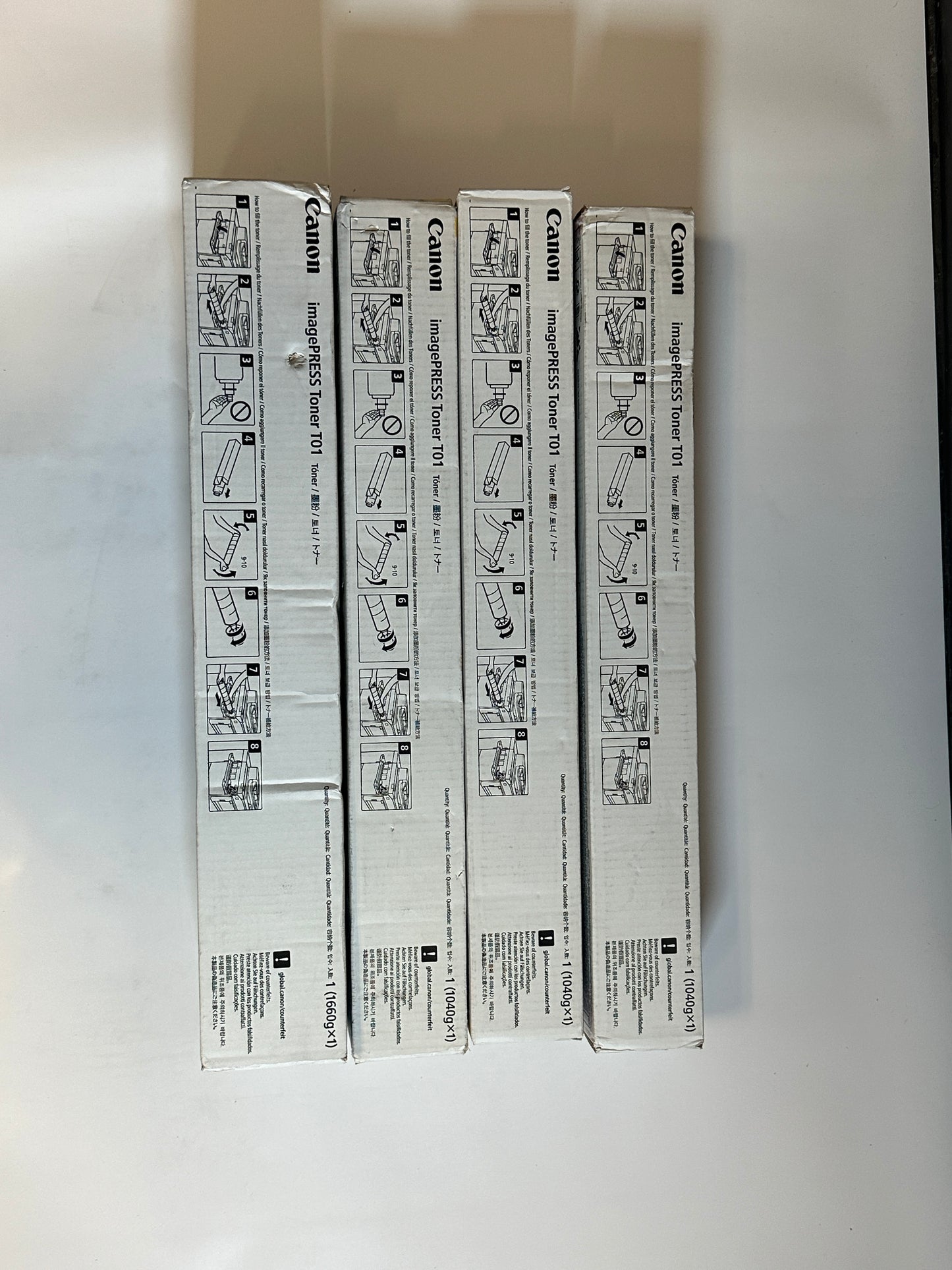 4 OEM Canon C60,C65,C600,C650,C660,C700,C710,C750,C800 T01 CMYK Toner Cartridges